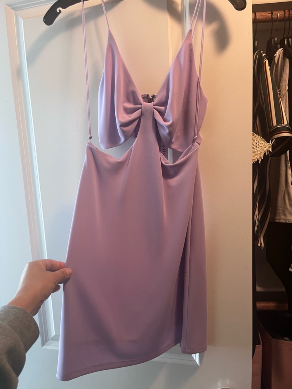 Alice + Olivia Lavender Slip Dress with Bow Detail